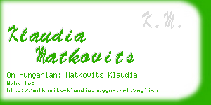 klaudia matkovits business card